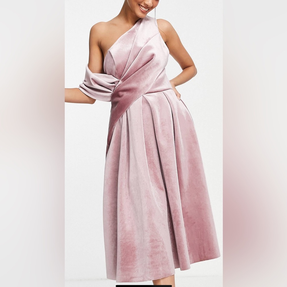 Pink velvet dress